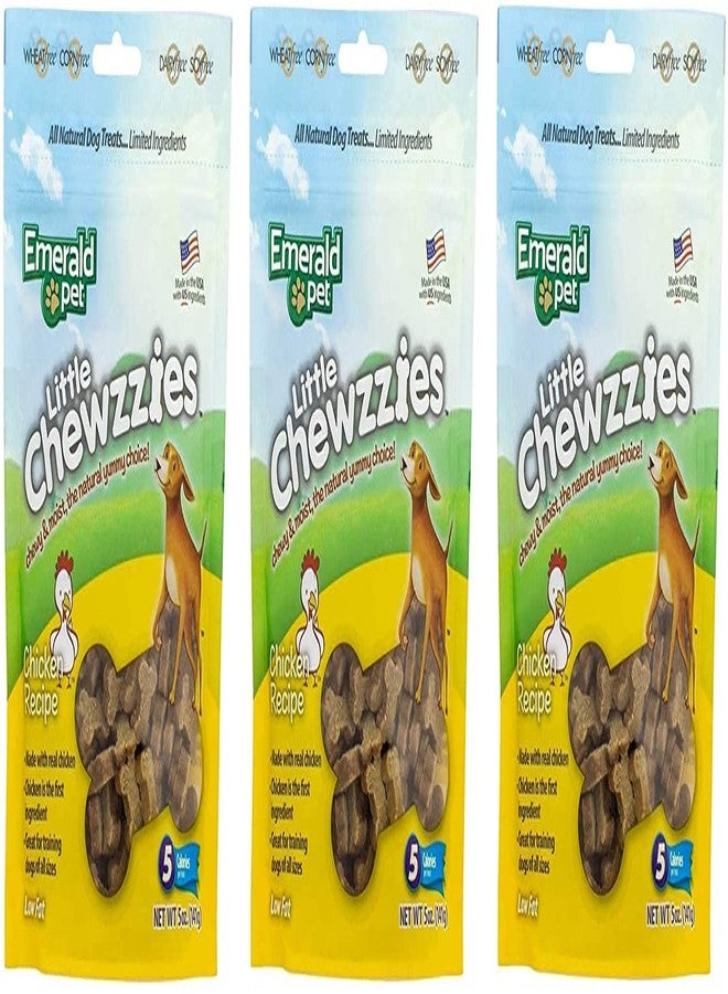 Emerald Pet 3 Pack of Little Chewzzies, 5 Ounces Each, Chicken Flavor Low Calorie Wheat-Free Dog Treats Made in The USA - Image 1